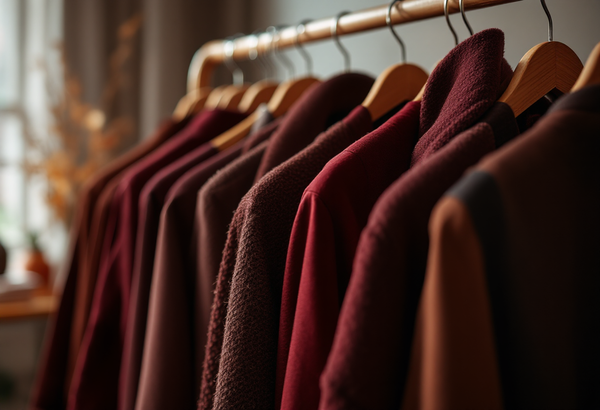 Immagine di moda con il colore bordeaux per l'autunno 2024