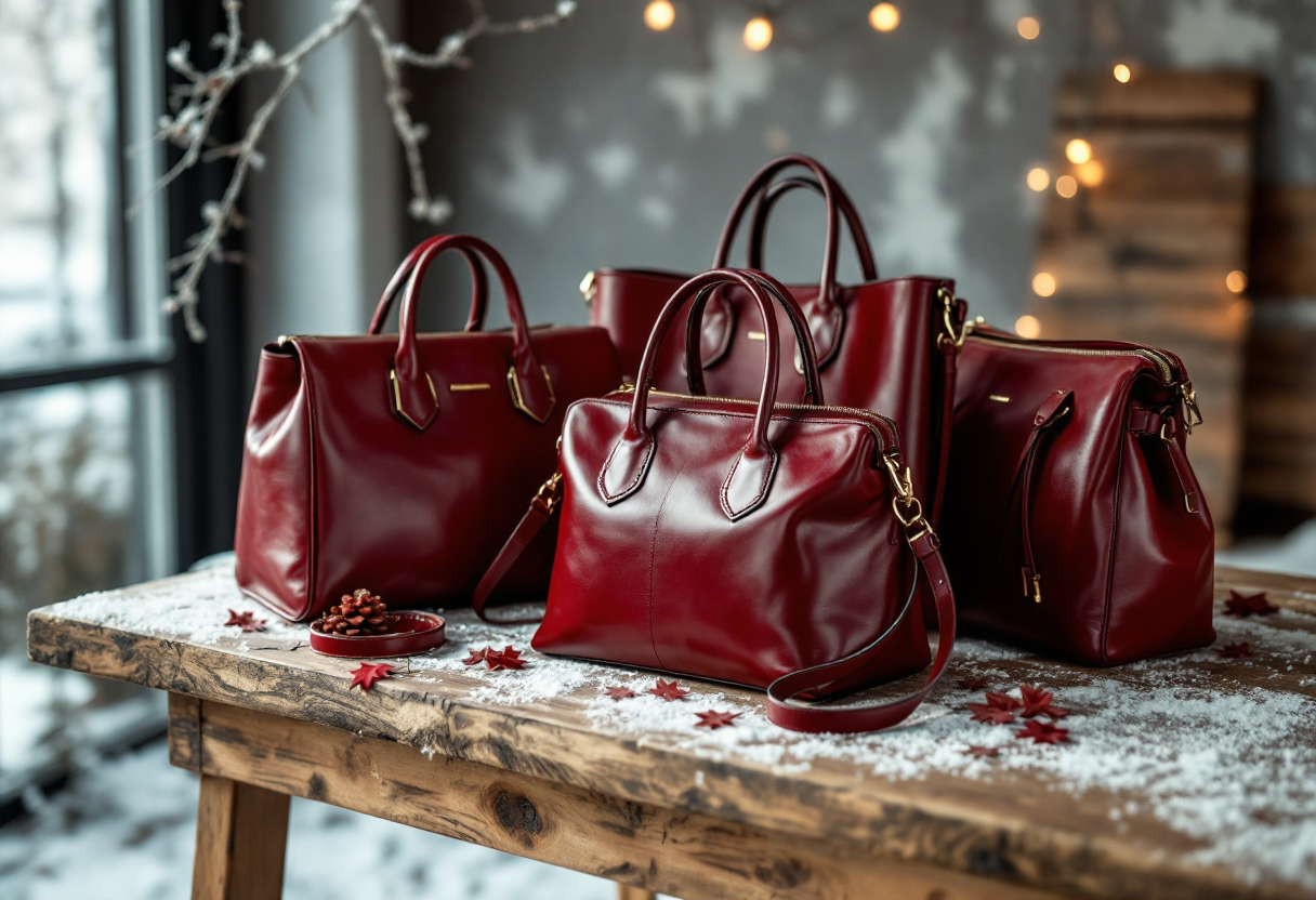 Borsa bordeaux elegante per l'inverno 2023