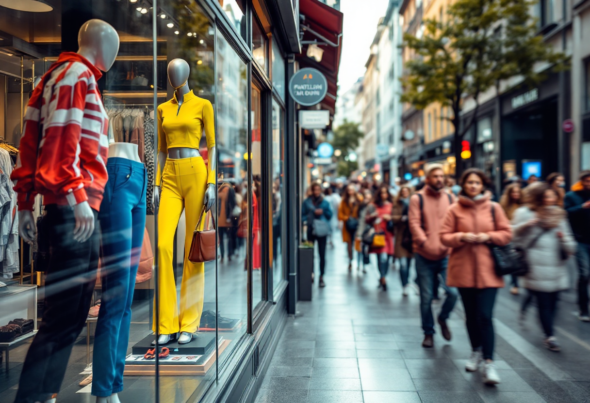 Donna in pantaloni da sci abbinati a un outfit urbano